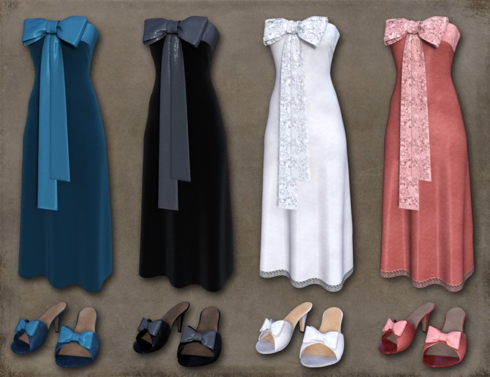 dForce Bow Dress for Genesis 8 Female(s)