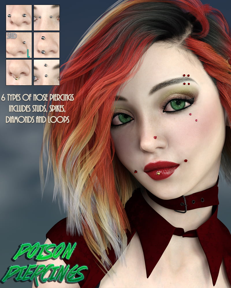 Poison Piercings for Genesis 8 Female