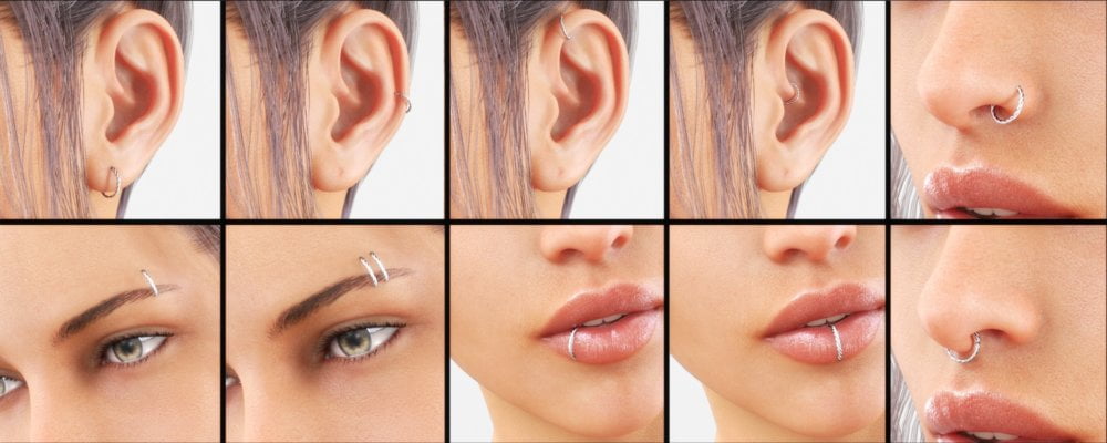 Alternative Piercing Pack for Genesis 8 Female