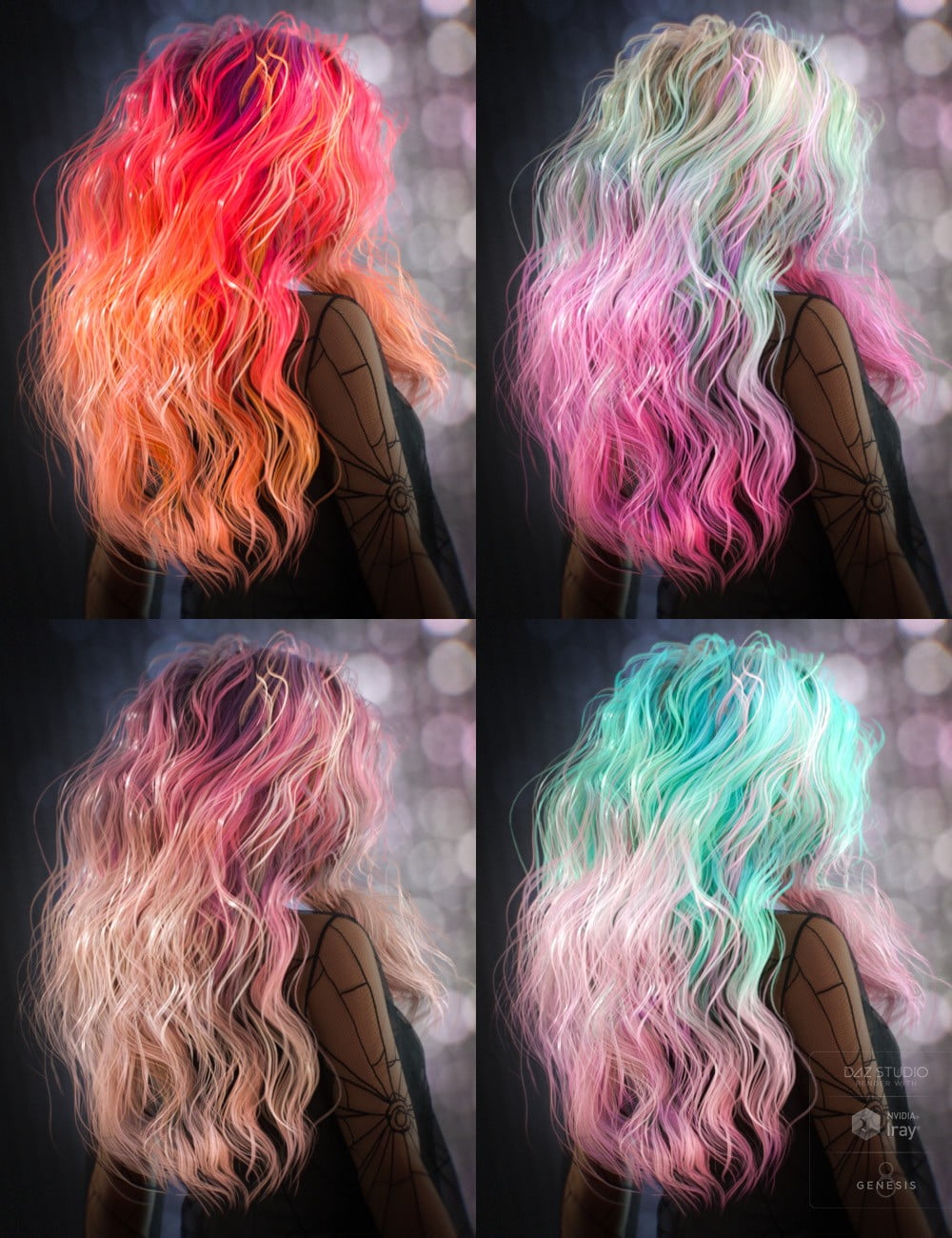 Charli Hair for Genesis 3 and Genesis 8 Female(s)