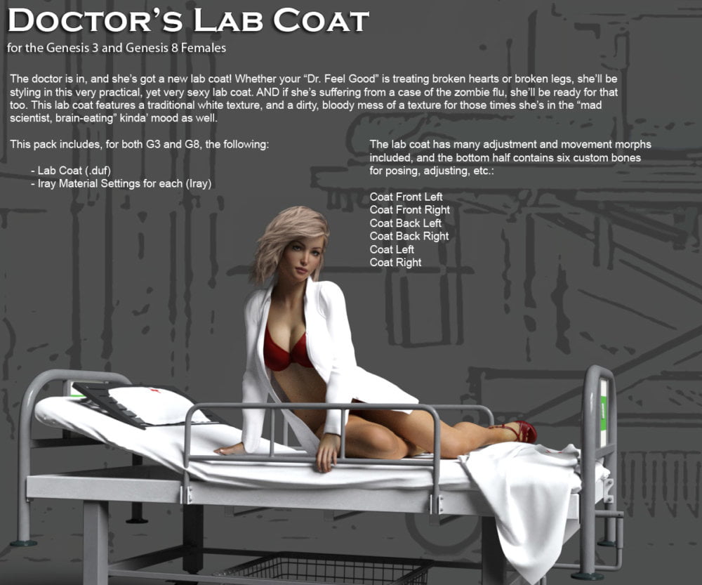 Doctor's Lab Coat for Gen 3 & Gen 8 Females