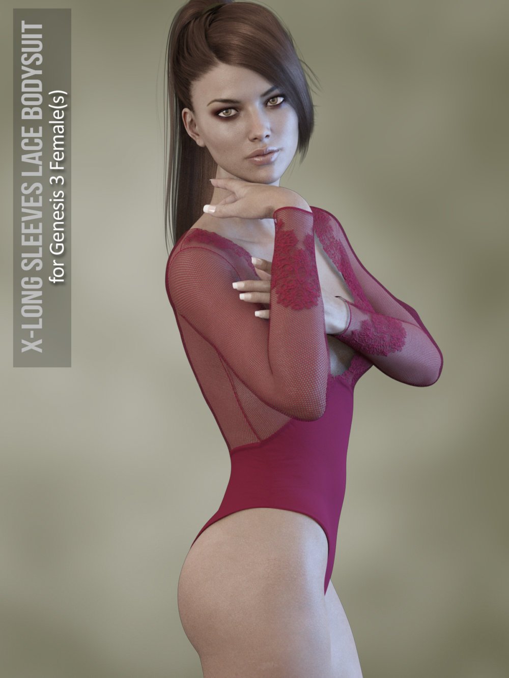 X-Fashion Long Sleeves Bodysuit for Genesis 3 Females