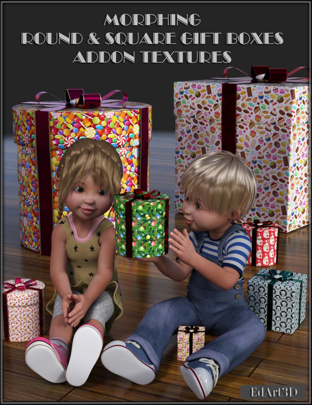 Morphing Round and Square Gift Boxes AddOn DS