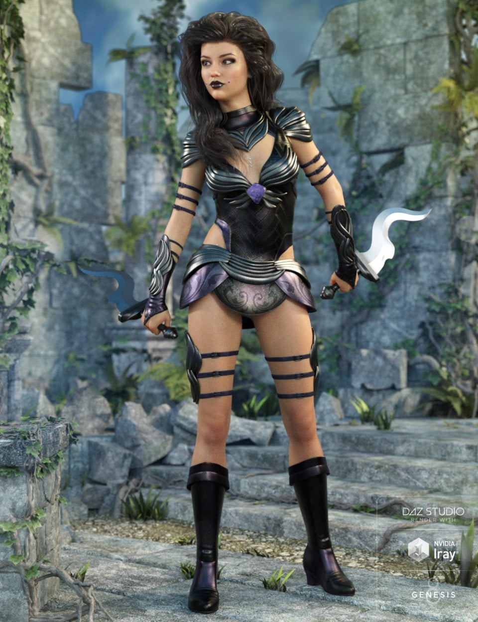 Gemini Warrior Outfit for Genesis 8 Female(s)