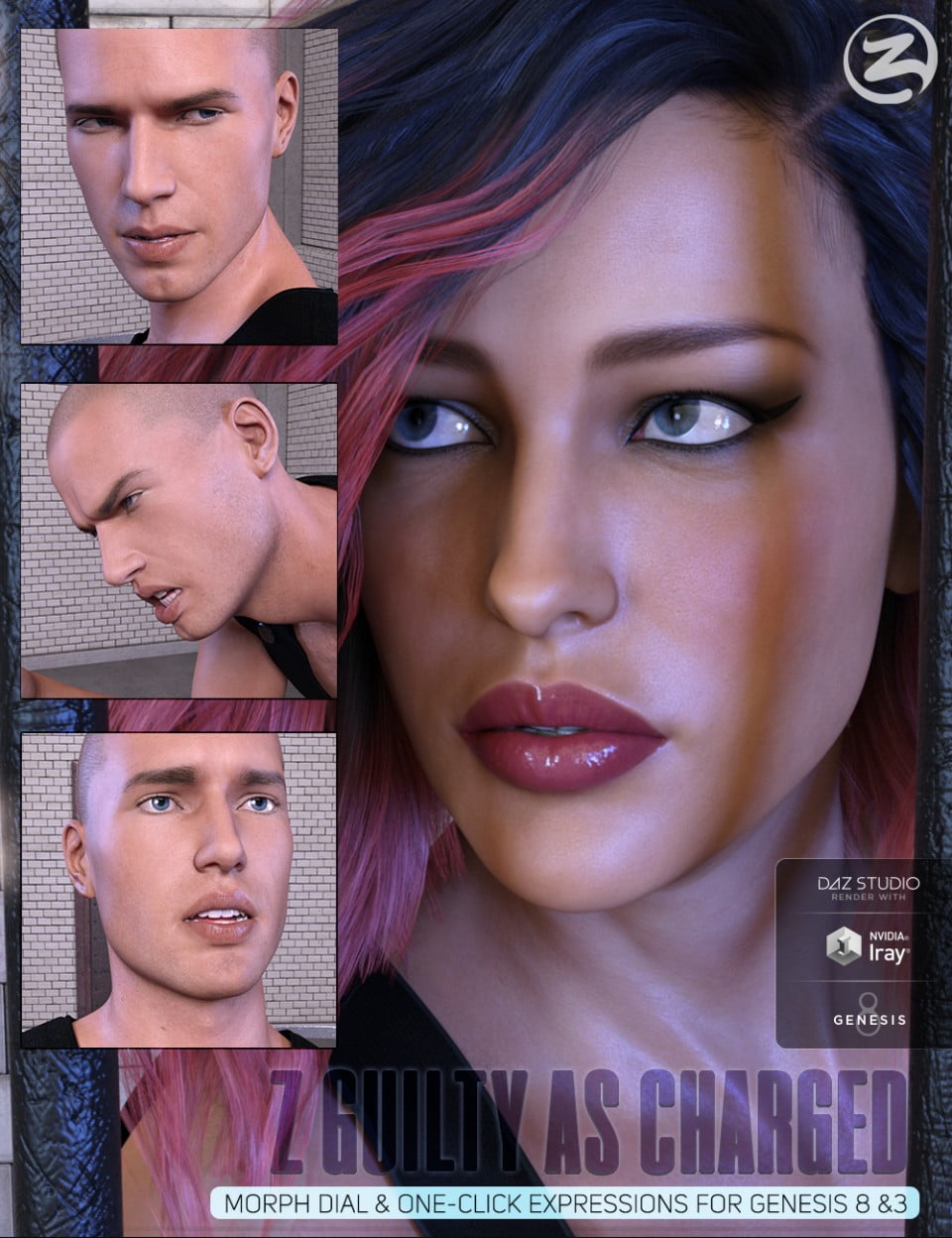 Z Guilty As Charged - Morph Dial and One-Click Expressions for Genesis 3 & 8