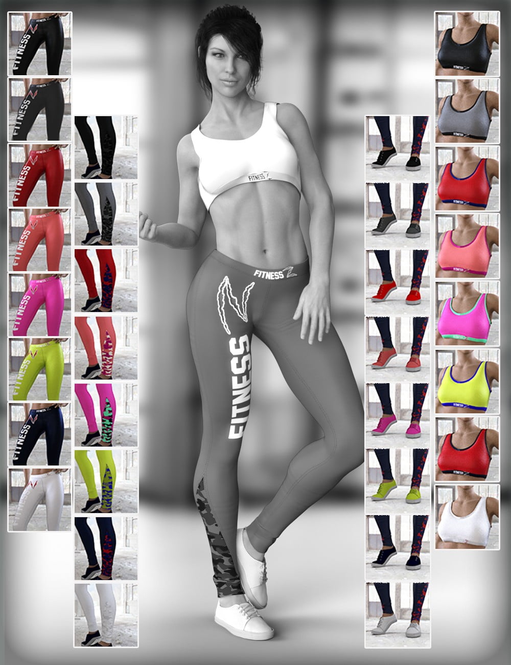 X-Fashion Activewear Outfit for Genesis 8 Female(s)