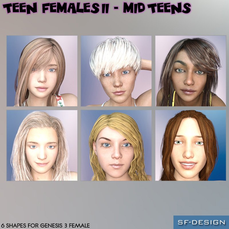 Teen Females II - Mid Teens - Shapes for Genesis 3 Female