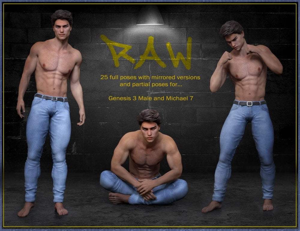 Raw Poses for Genesis 3 Male and Michael 7