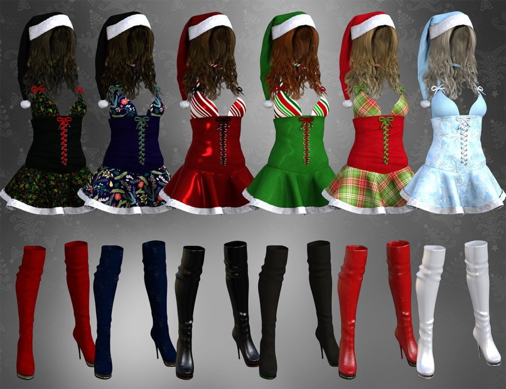 dForce Very Merry Christmas Outfit for Genesis 8 Female(s)