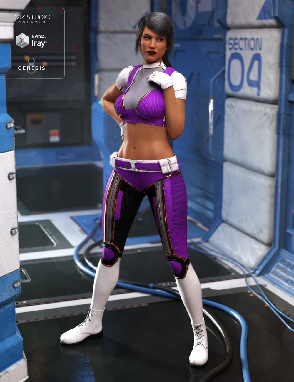 X-Fashion America Outfit for Genesis 8 Female(s) Texture Add-on