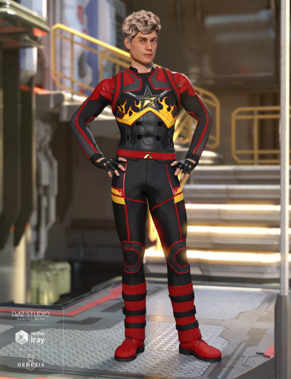 X-Fashion America Outfit for Genesis 8 Male(s) Texture Add-on