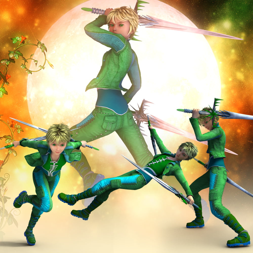 Fantasy Anime Poses I _ Dual swords_ for G2)