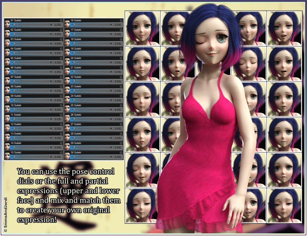 Suteki Mix and Match Expressions for Sakura 8 And Genesis 8 Female(s)