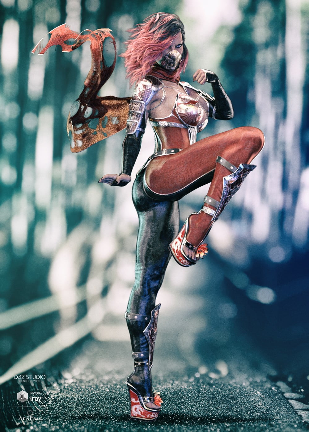 Silent Assassin Outfit and Weapons for Genesis 8 Female(s)