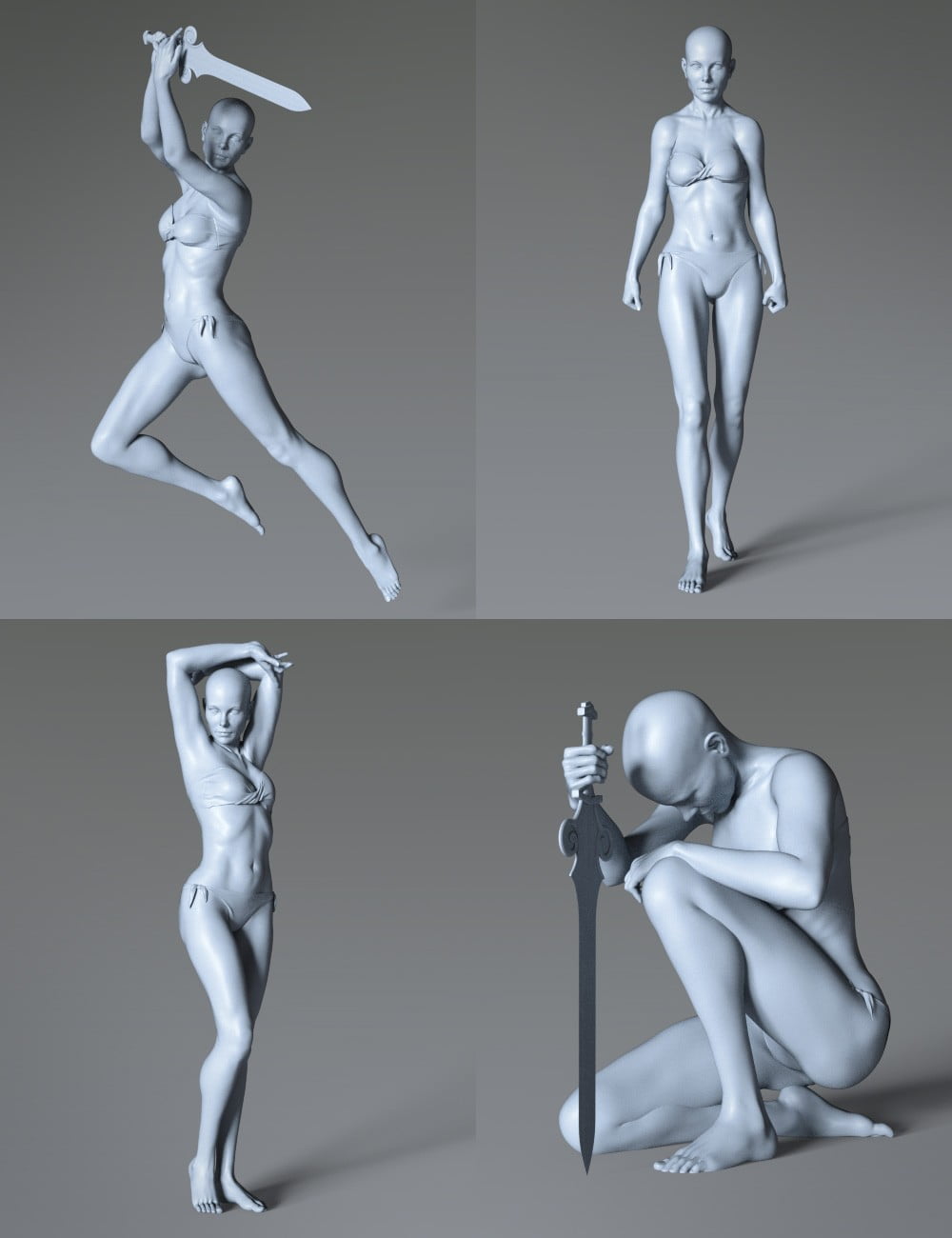 Warrior Queen Poses for Alexandra 8 and Genesis 8 Female