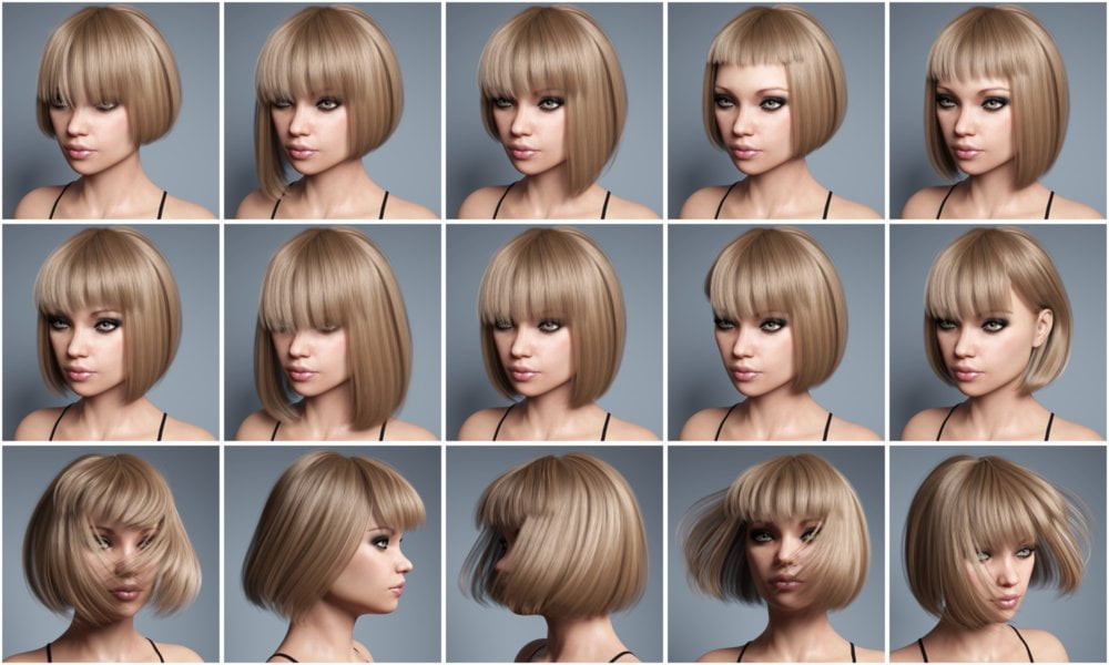 Classic Bob Hair for Genesis 3 and 8 Female(s)