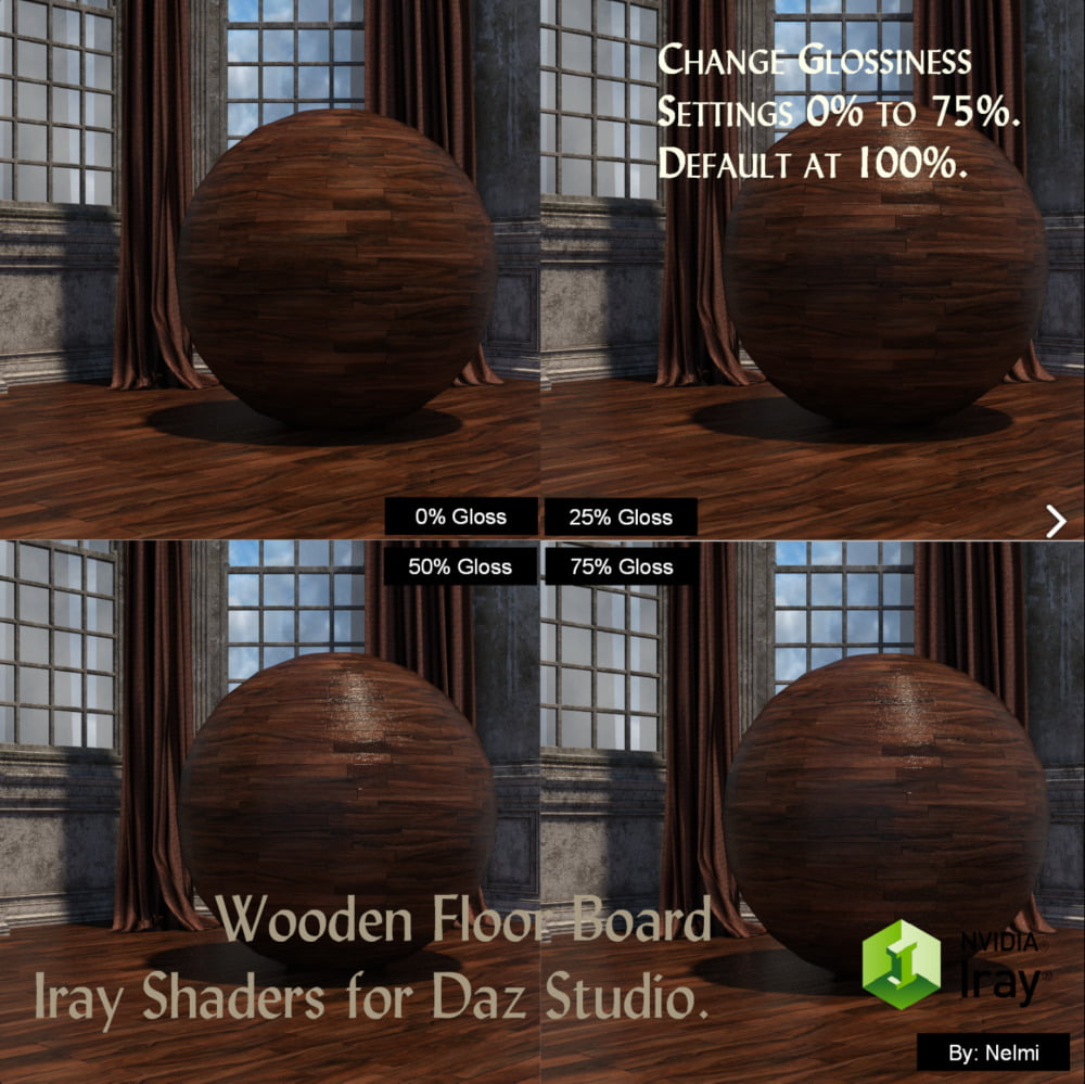 15 Floor Board Iray Shaders - Merchant Resource