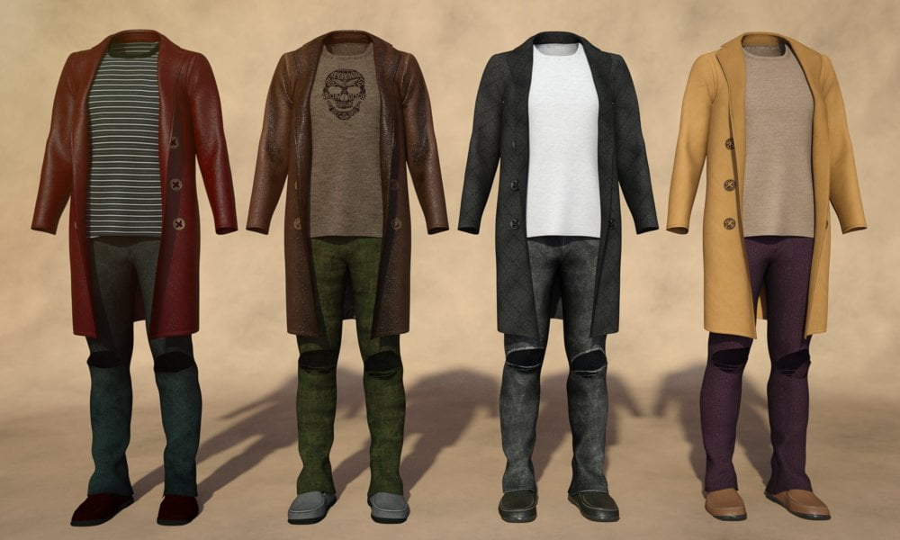 dForce Long Coat Outfit Textures