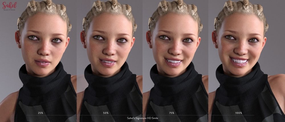 Sahel HD & Signature Smile HD Expression for Genesis 8 Female