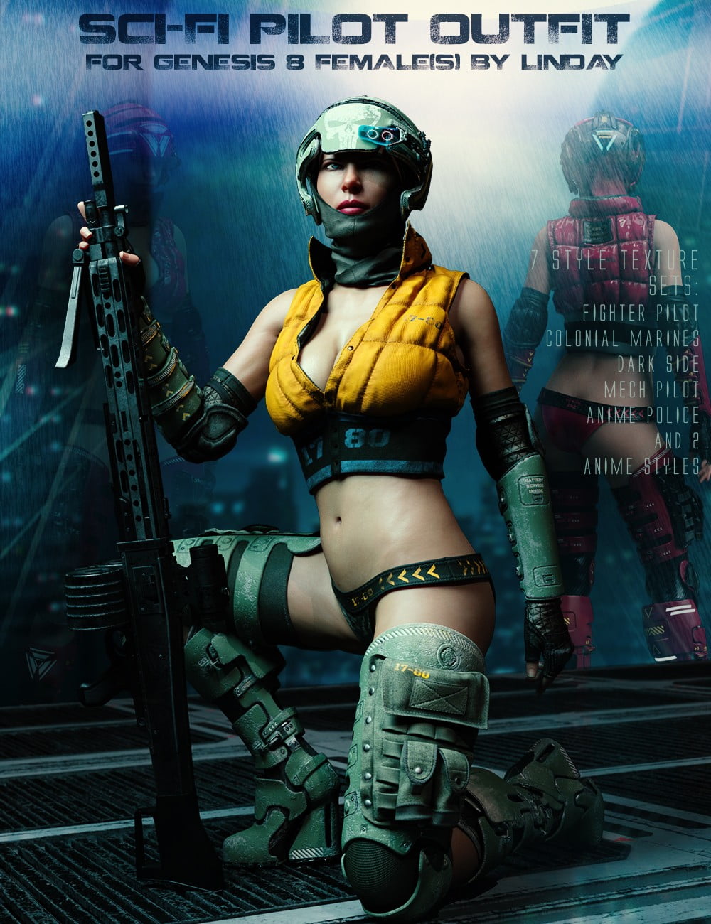 Sci-Fi Pilot Outfit for Genesis 8 Female(s)