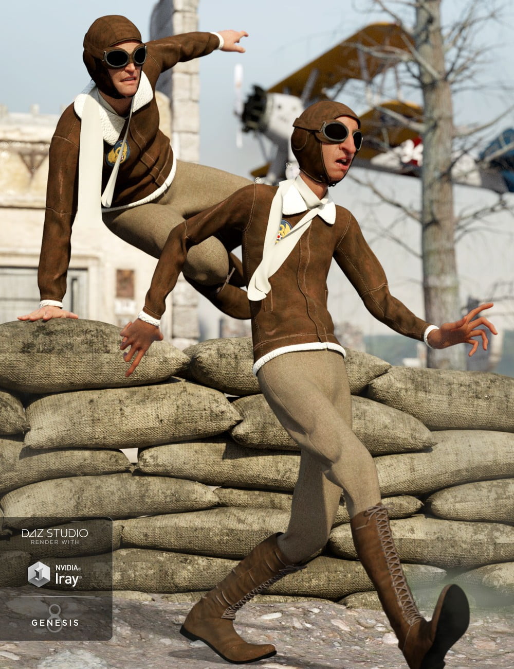 dForce Retro Aviator Outfit for Genesis 8 Male(s)