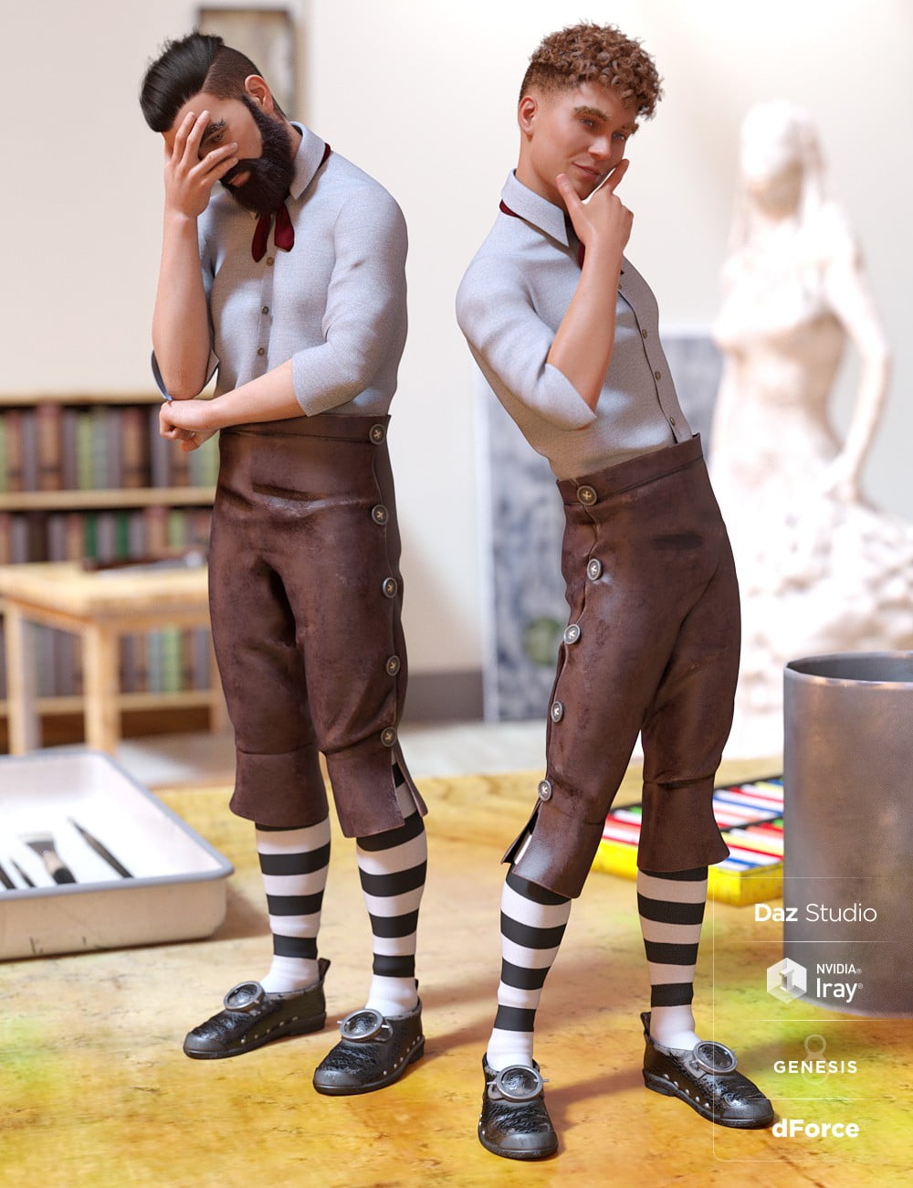 dForce House Brownie Outfit for Genesis 8 Male(s)