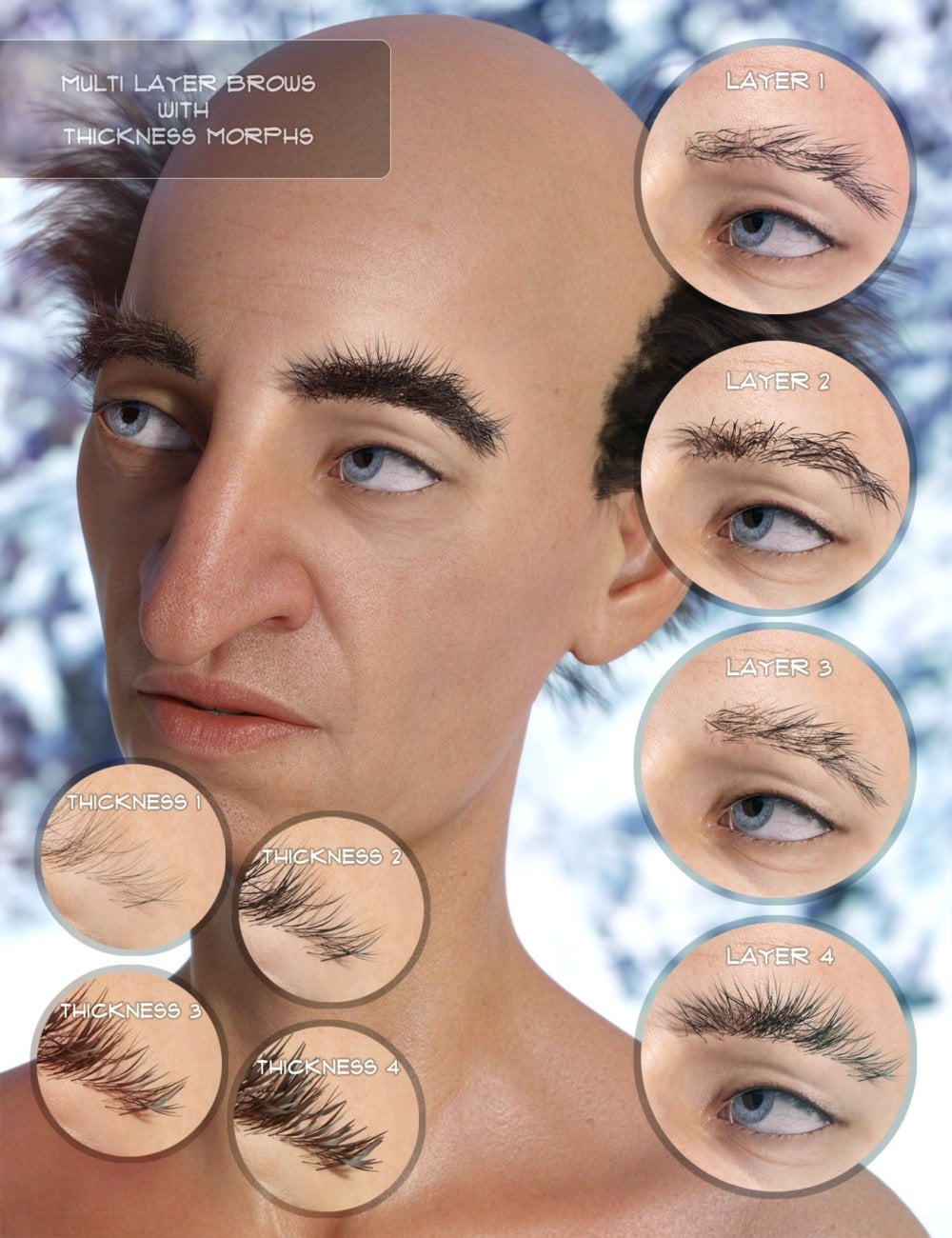 Georgie Hair and Brows for Genesis 3 & 8 Male(s)