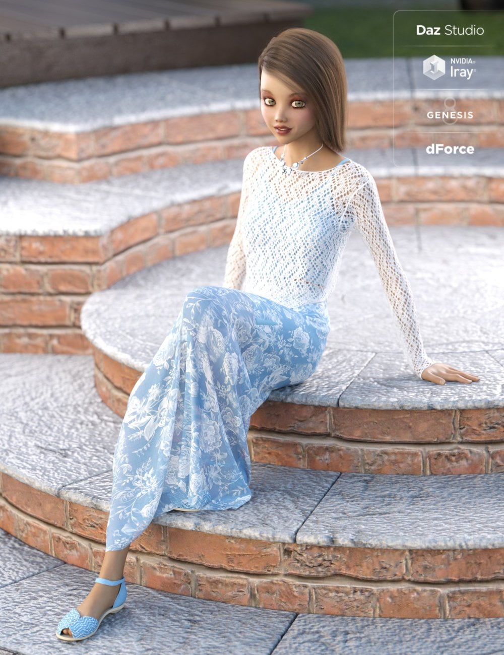 dForce Sunday Afternoon Outfit for Genesis 8 Female(s)