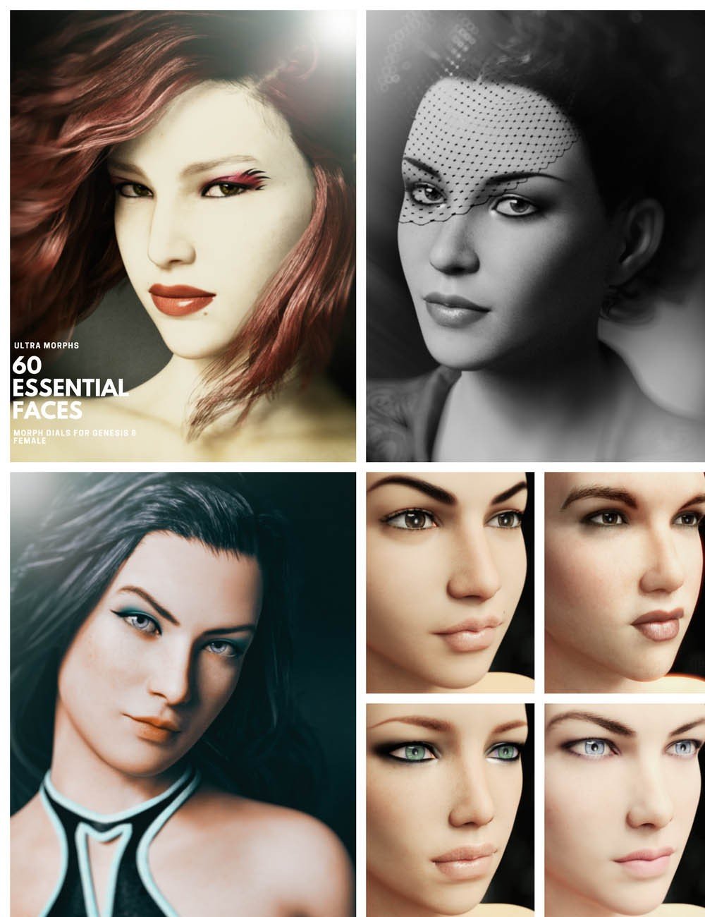 Ultra Morphs - 60 Essential Faces For Genesis 8 Female