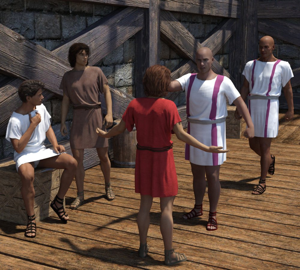 dForce Roman Toga and Tunic for Genesis 3 Male and Genesis 8 Male