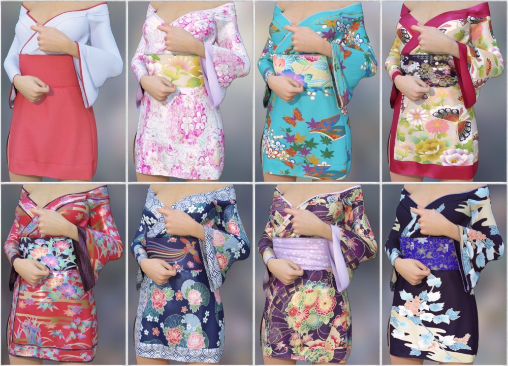 dForce Kimono for Genesis 8 Female(s)