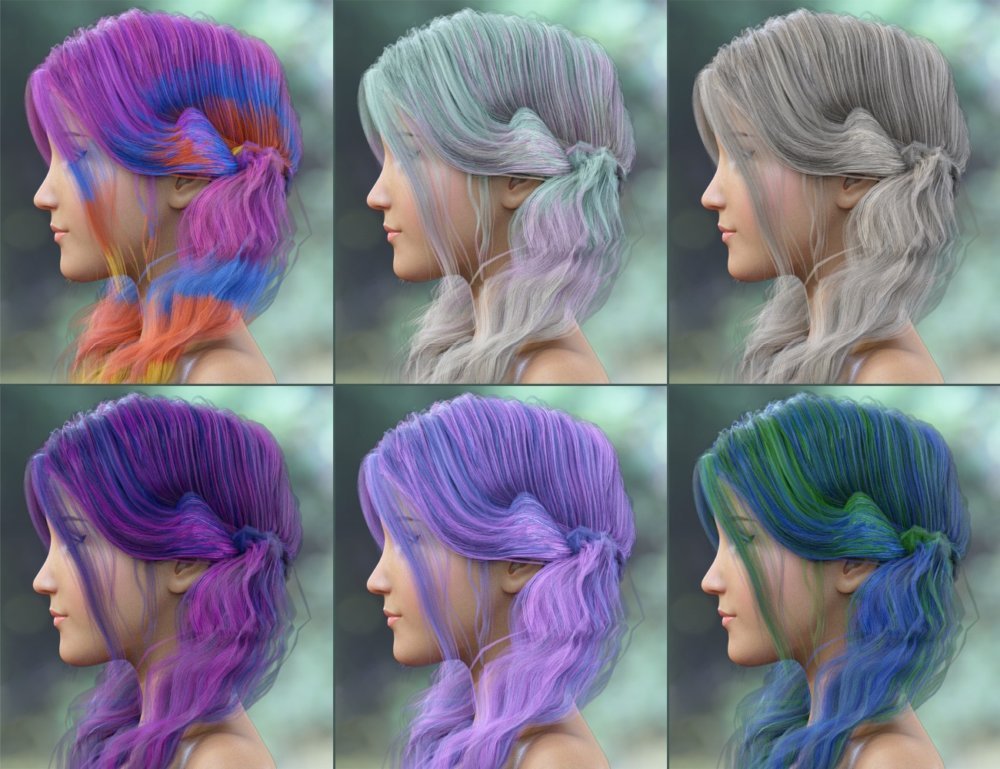 Low Pigtail Hair for Genesis 3 and 8 Female(s)