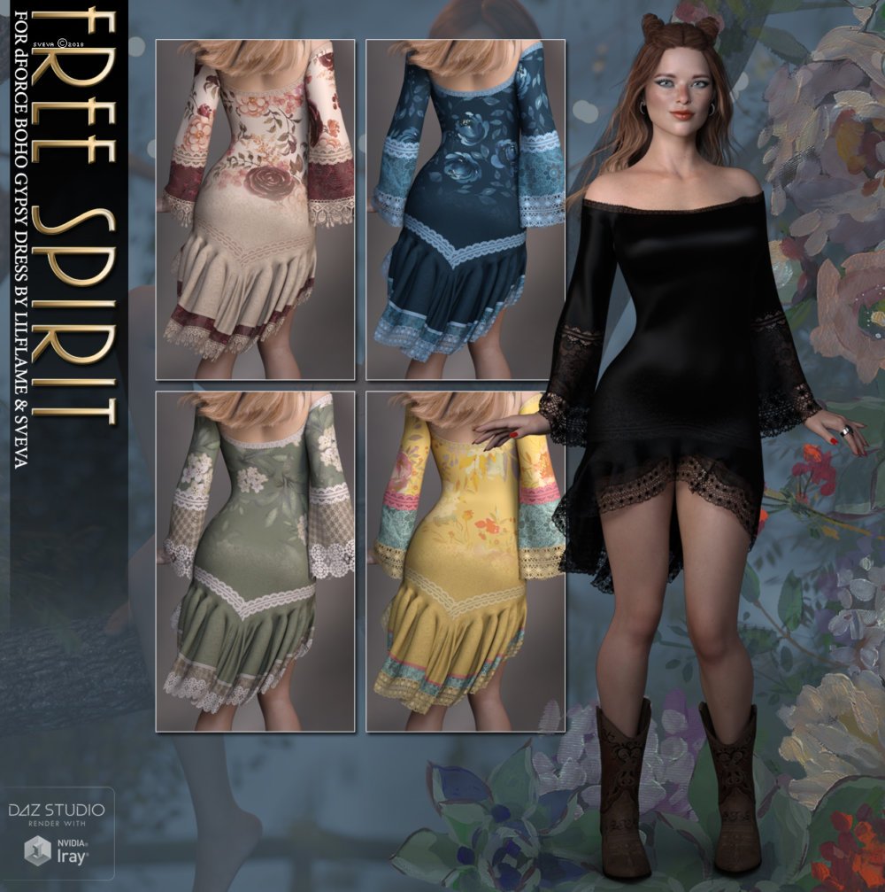 Free Spirit for dForce Boho Gypsy Dress G8F