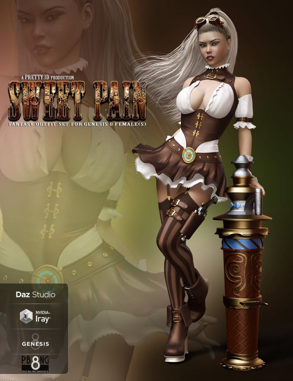 Sweet Pain - Fantasy Outfit Set for Genesis 8 Female(s) ⋆ Freebies Daz 3D