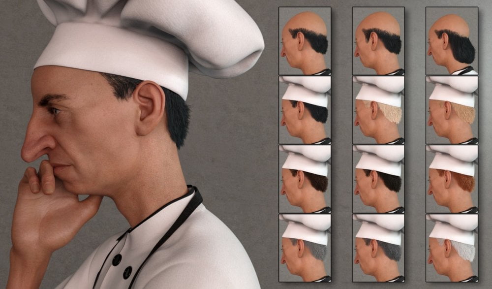 dForce Chef Outfit and Hair for Genesis 8 Male(s)