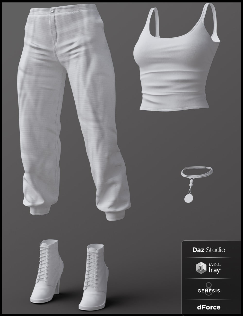 dForce Camo Chic Outfit for Genesis 8 Female(s)