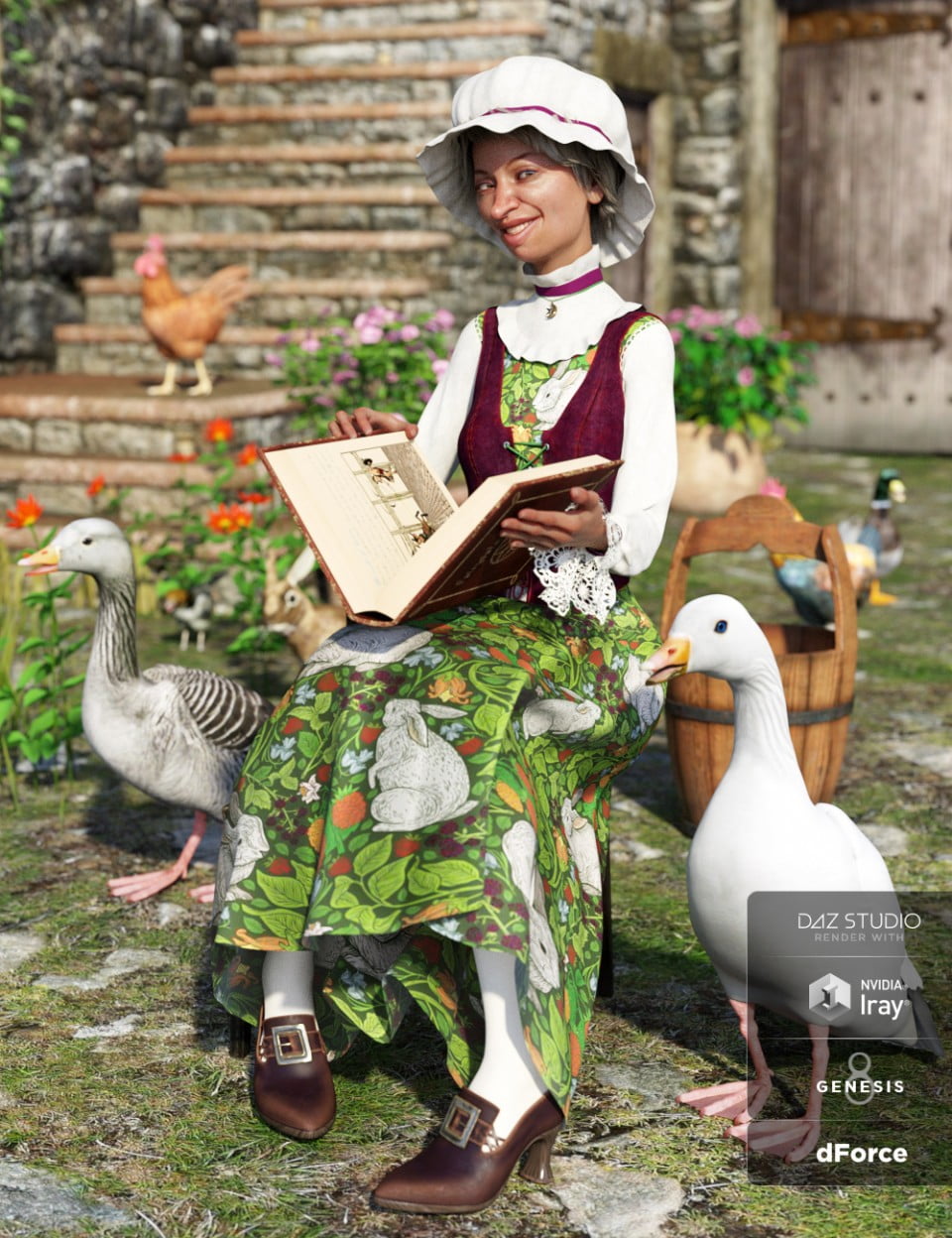 dForce Mother Goose Outfit for Genesis 8 Female(s)