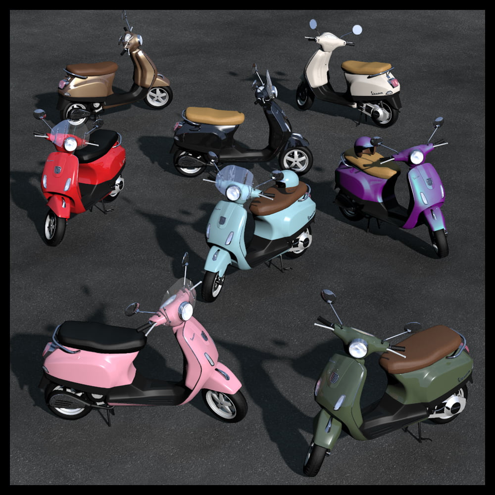 Vespa scooter & helmet