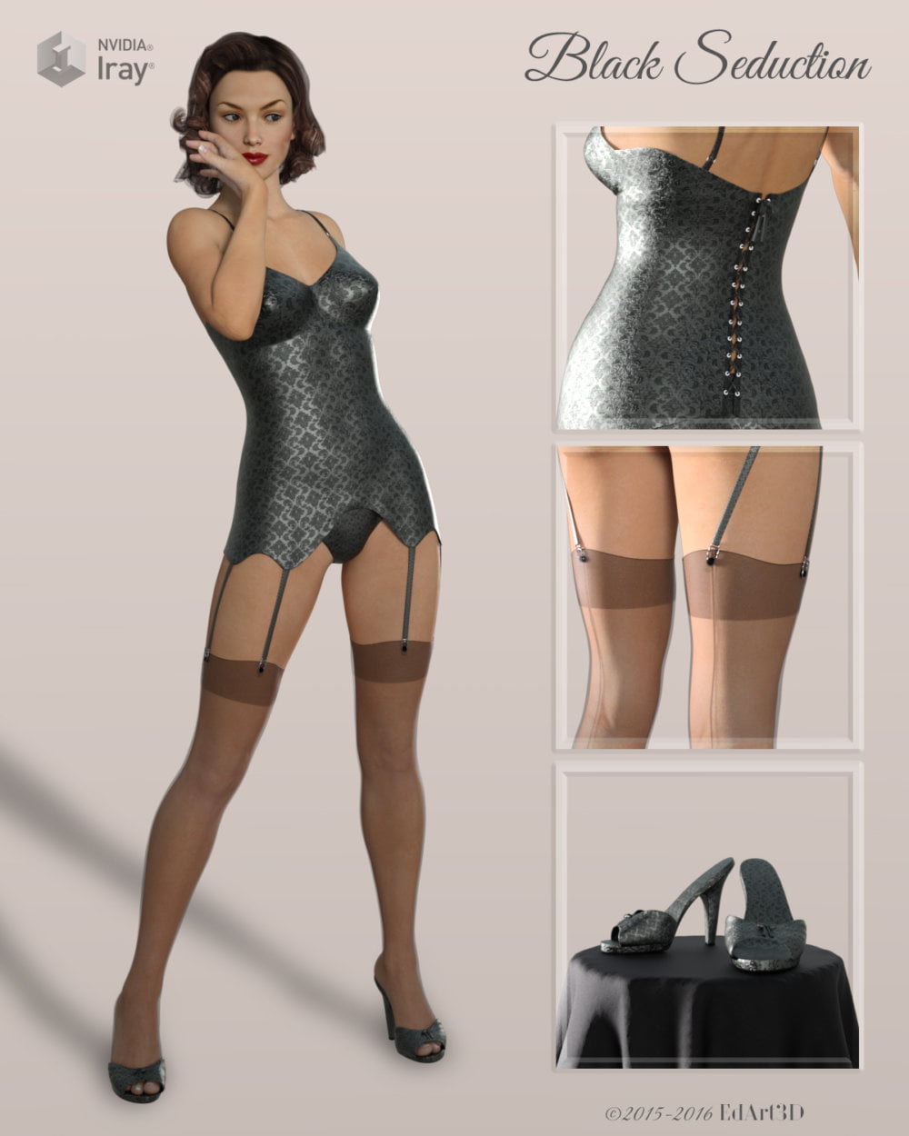 Vintage Bullet Bustier & Lace lingerie Set for G3F/V7