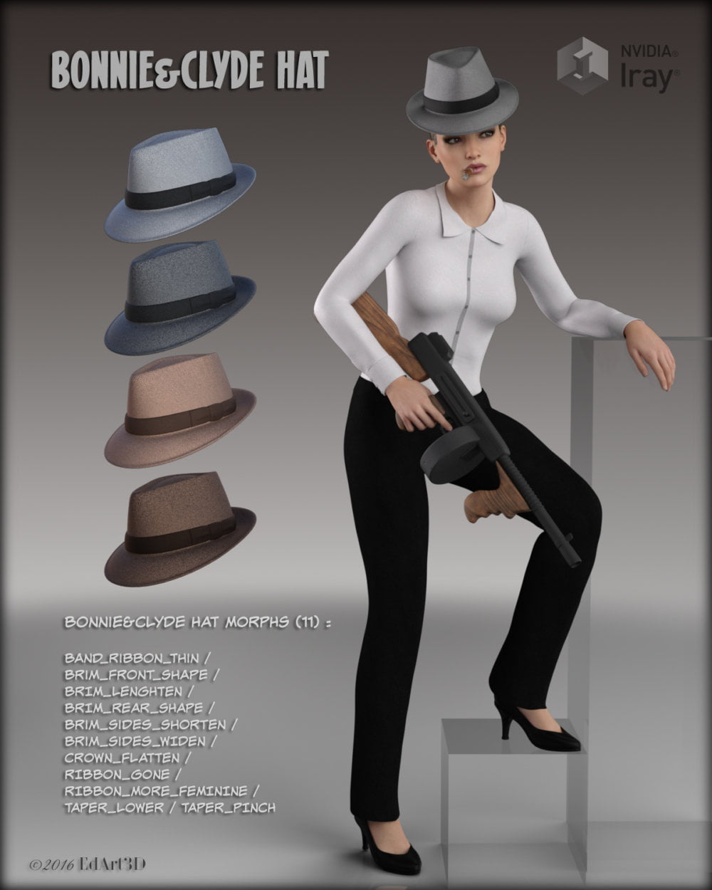 Bonnie And Clyde Morphing Props for G3F/G3M