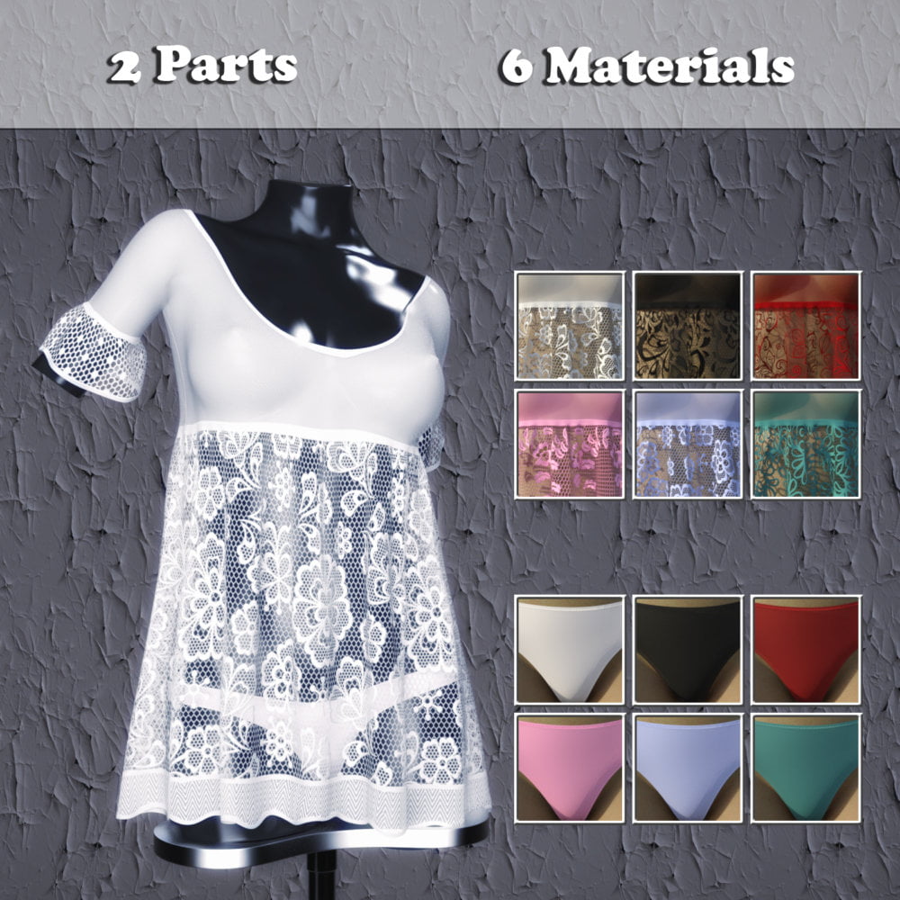 JMR dForce Seductive Short Nightgown for G3F