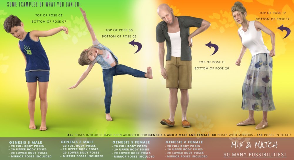 Z My Young and Older Days - Poses and Partials for Genesis 3 and 8