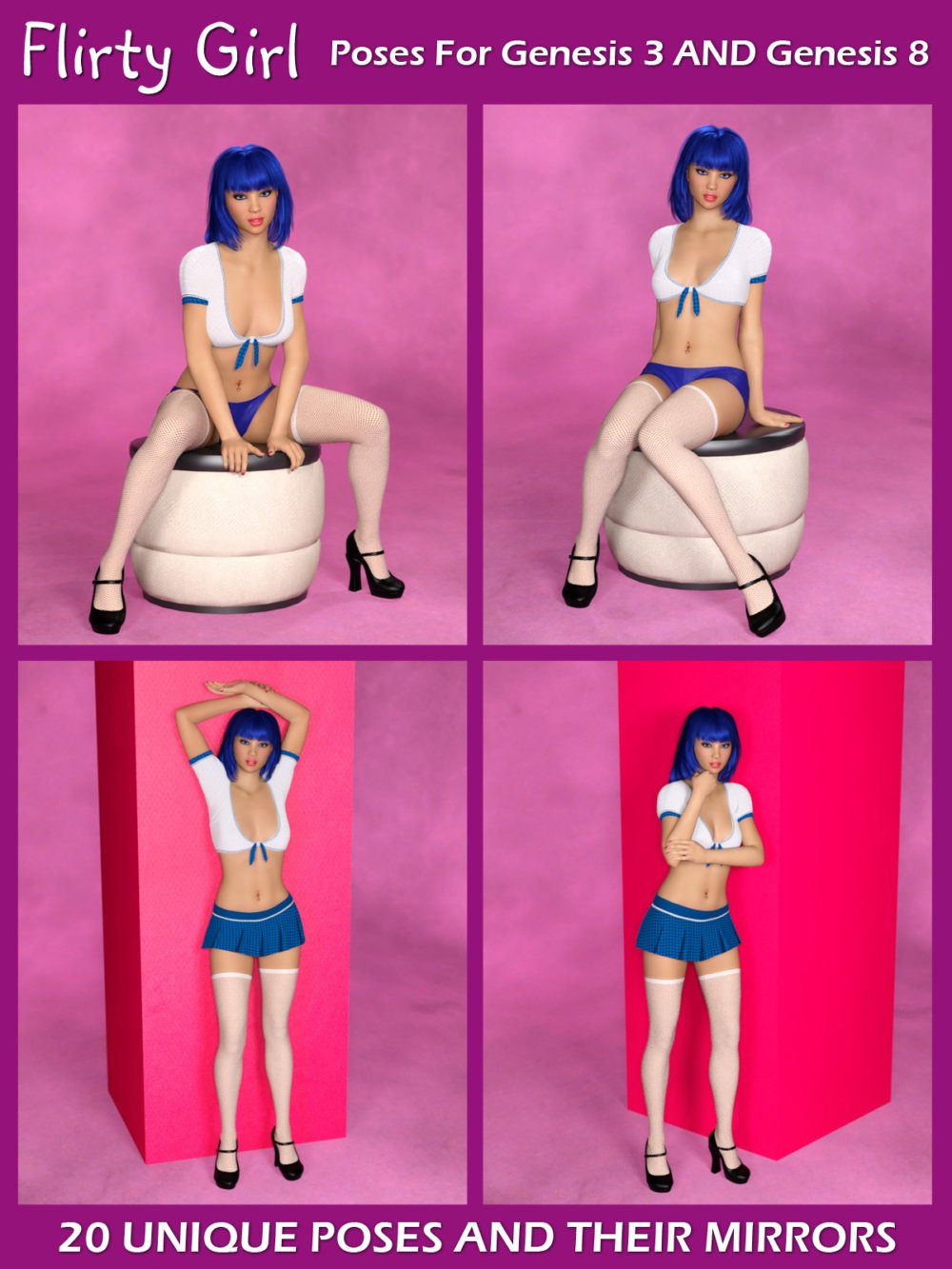 Flirty Girl Poses for G3F and G8F