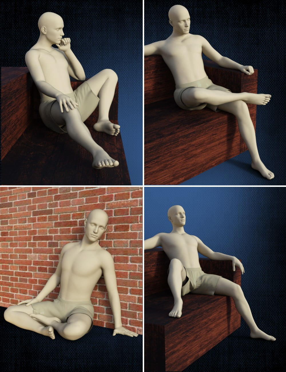 Lazy Poses for Genesis 8 Male