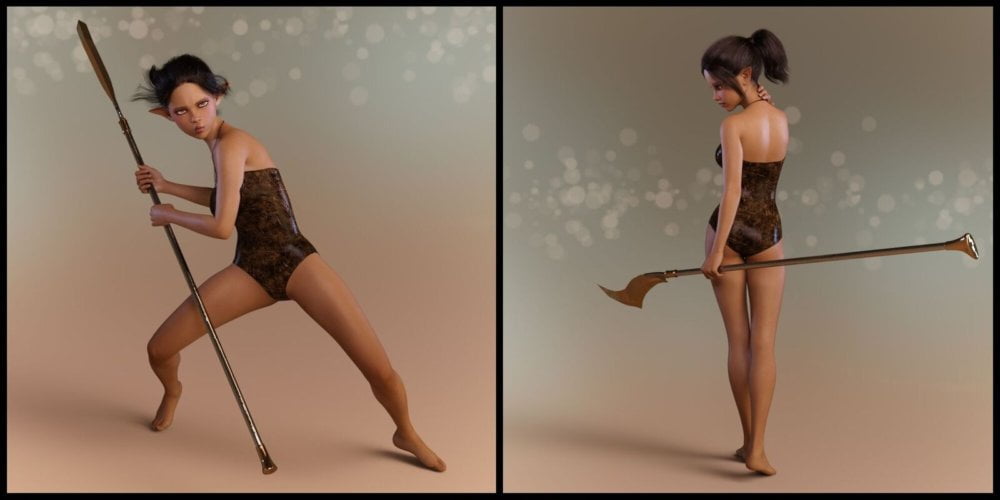 Elven Warrior Poses and Prop for Genesis 8 Female and Mika 8