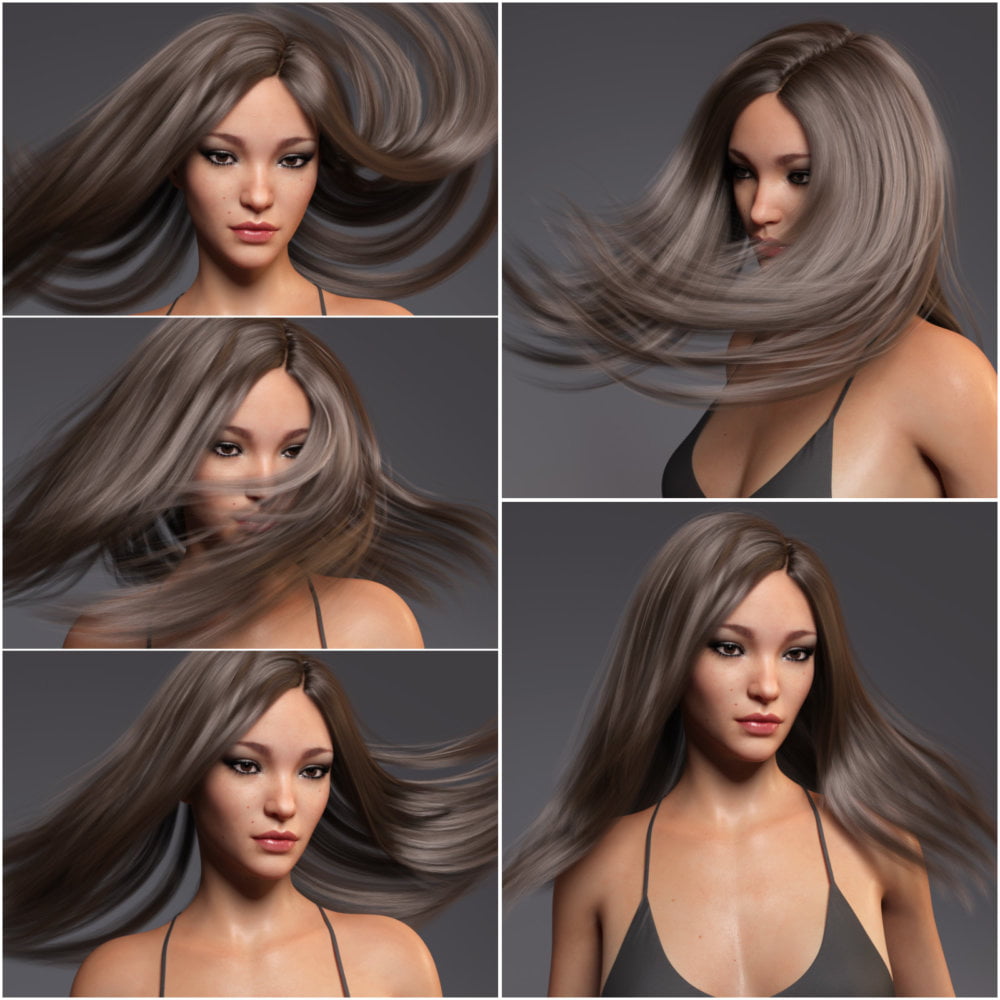 Sanni Hair for Genesis 3 and 8 Females