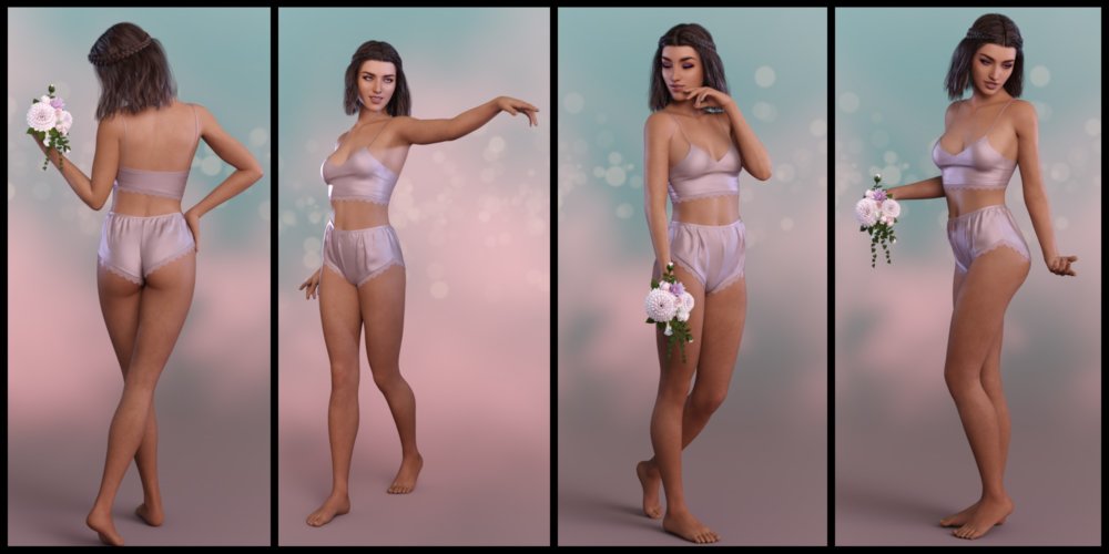 White Wedding dForce Ready Poses for Genesis 8 Female