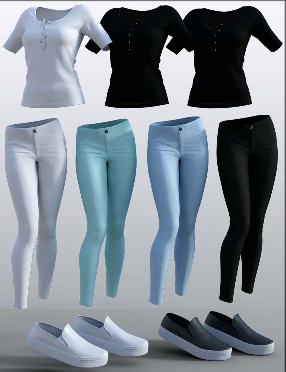 H&C Skinny Jeans Outfit for Genesis 8 Female(s)