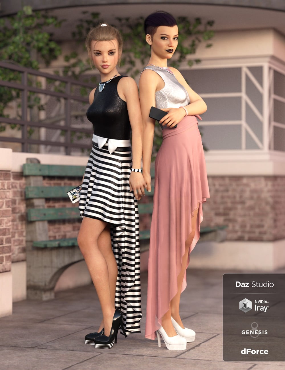 dForce Hi-Low Dress Textures