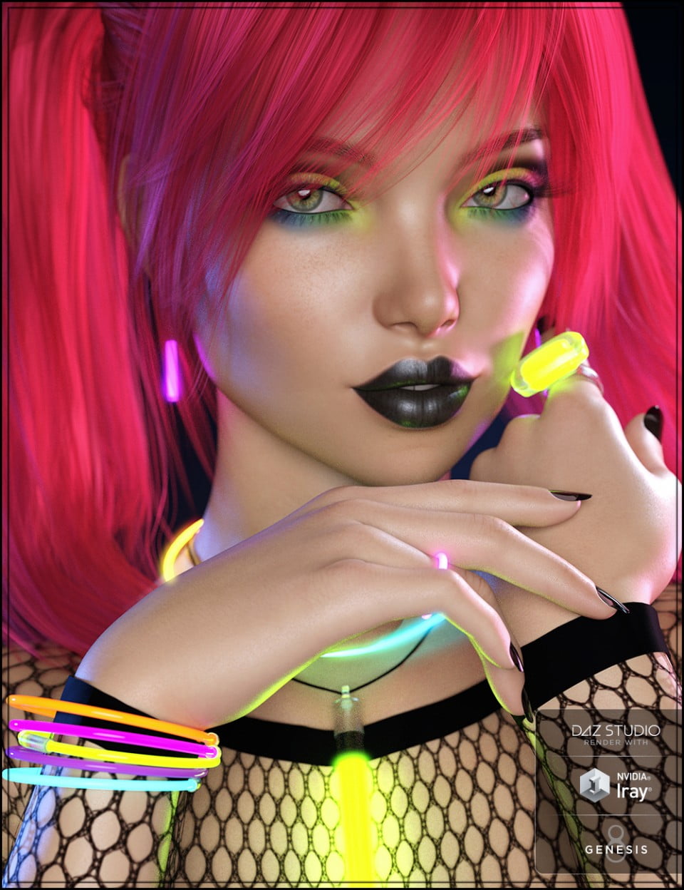 Jewelry for Genesis 8 Female(s) &8902; RAVE! is an Emissive Jewelery a...